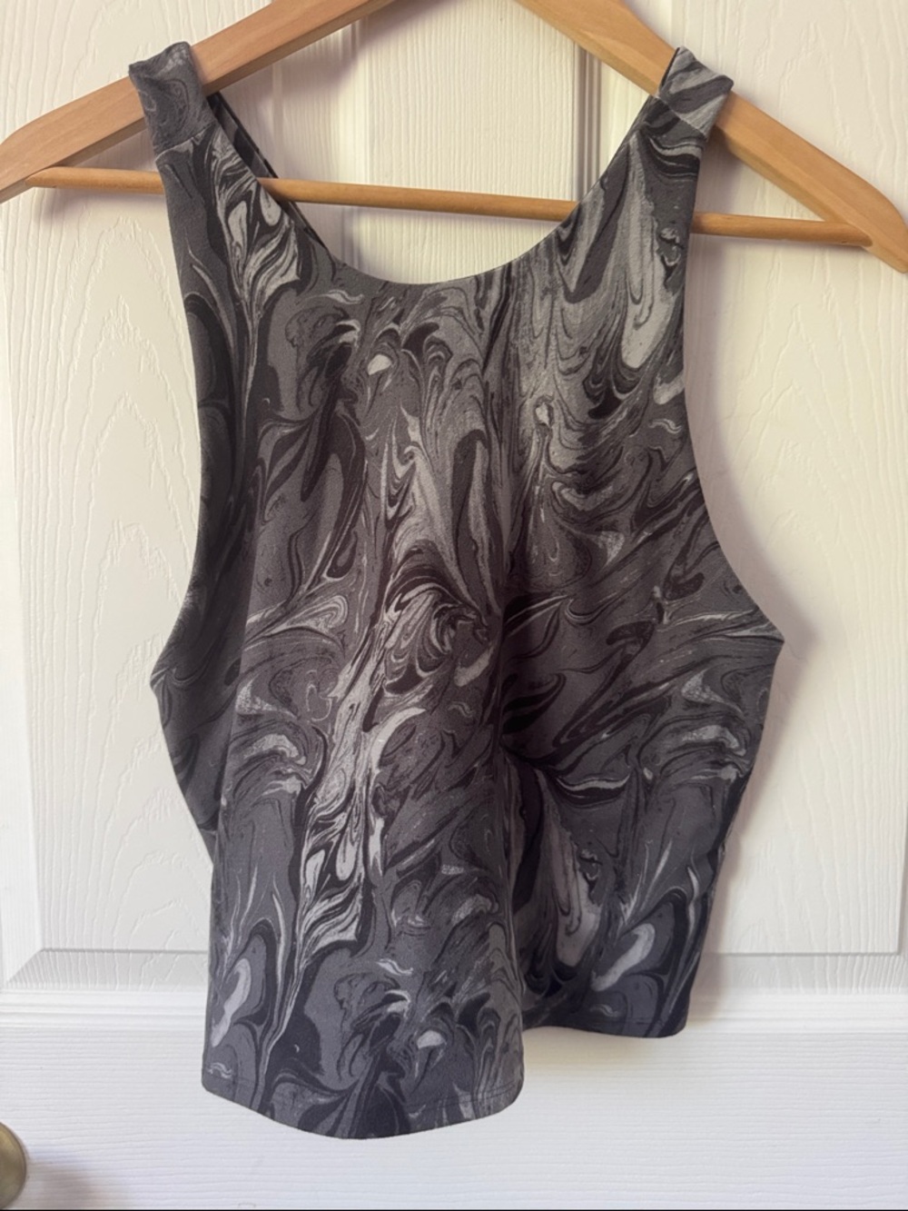 Abercrombie & Fitch Gray Marble-Print Tank Top